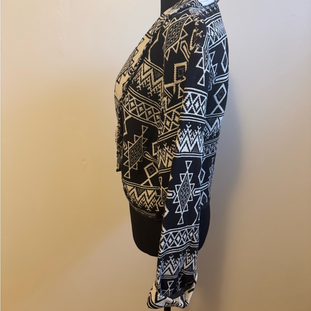 Sz M vintage Flashback southwest cropped black/white tapestry jacket NWOT🐸 - Picture 4 of 8